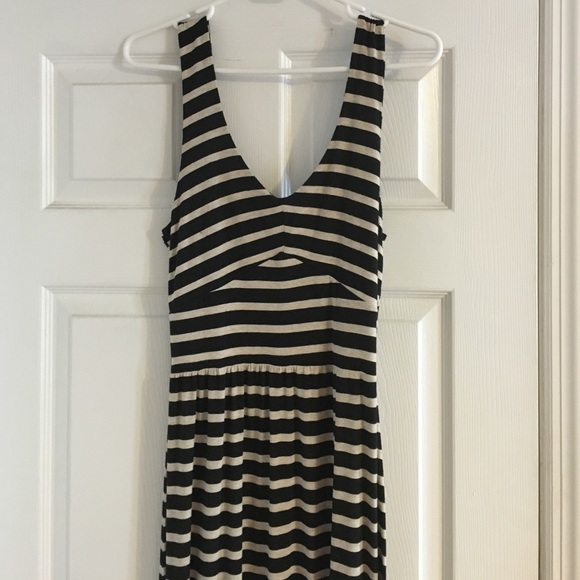 Black & Tan Striped Maxi dress - sz small