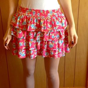 Pink floral hollister skirt