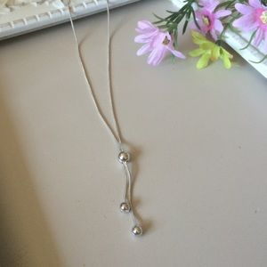 Silver Y necklace
