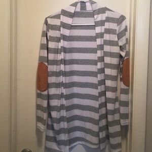 Never worn gray and white striped cotton shirt