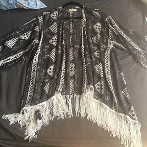 chiffon tribal kimono