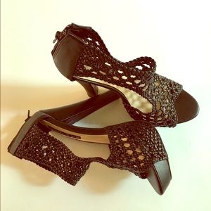 CROCHET BLACK SANDALS