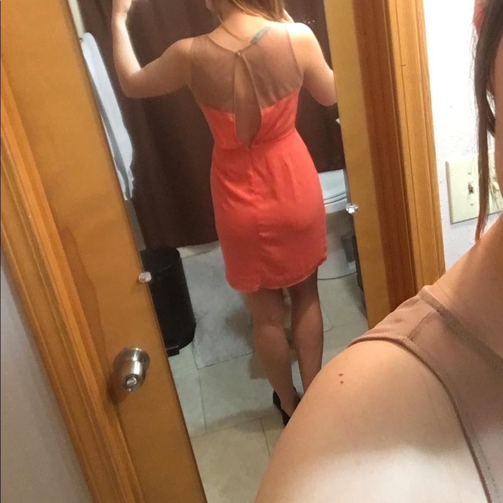 Coral and nude dress from Francesca's. - Picture 4 of 4