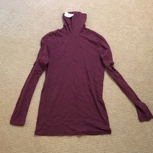 Jcrew factory Bordeaux tissue tee turtleneck