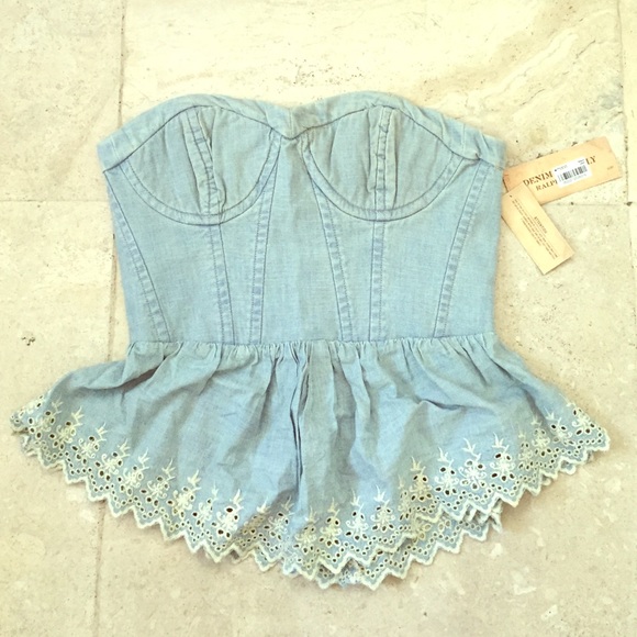 Denim Supply Ralph Lauren NWT Denim Bustier