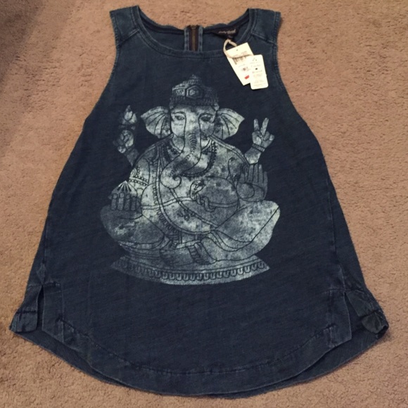 Blue elephant tank top