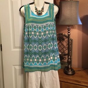 Turquoise chiffon tank size 1x