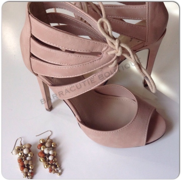 Shoes - NUDE LACE UP HEELS IN ORIGINAL BOX