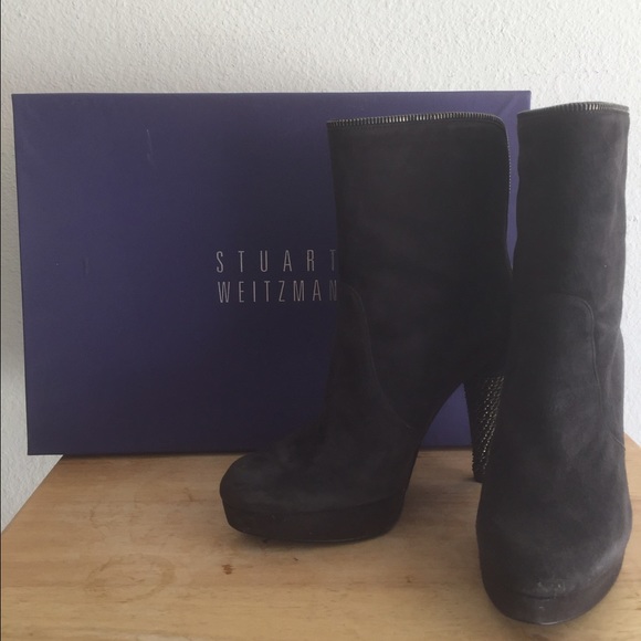 Stuart Weitzman Shoes - STUART WEITZMAN Chain Heel Short Boot