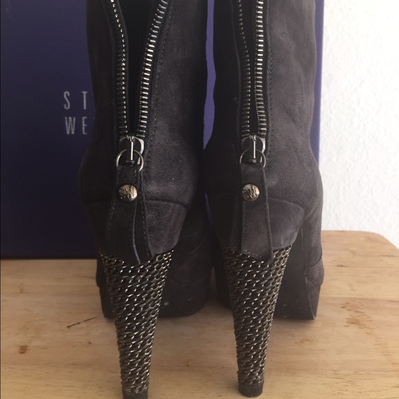 STUART WEITZMAN Chain Heel Short Boot - Picture 2 of 4