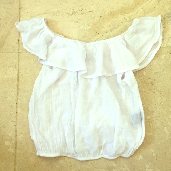 Off the Shoulder Linen Bohemian Top Size S