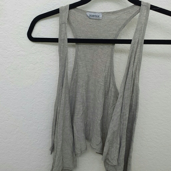 Gray sleeveless cardigan/vest