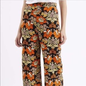 Topshop Floral Wide Leg Pants