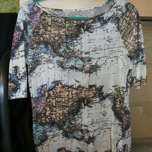 Urban Outfitters Printed Map Shirt (Medium)