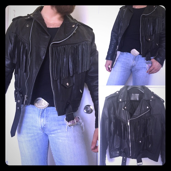 Men's Fringe Genuine Leather Jacket