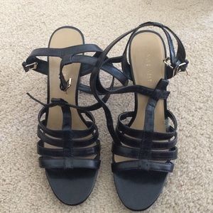 Black Nine West heeled sandals