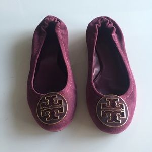 Gently Worn Suede Tory Burch Flats