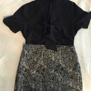 Polished lace overlay skirt from The Limited
