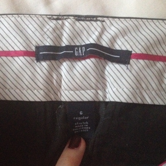 GAP charcoal cotton blend stretch trousers sz 6R - Picture 2 of 3