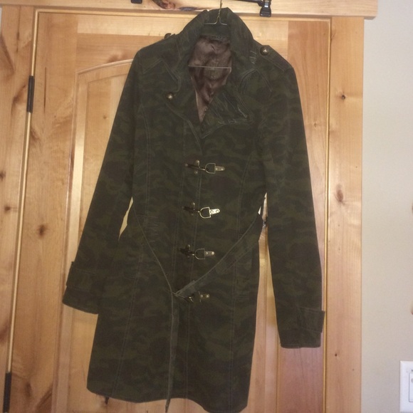 BB Dakota Military Camo Trench Coat