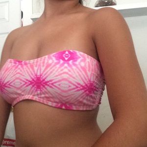 Pink Tiedye Strapless Bikini