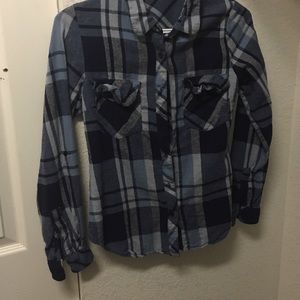 Three different shade of blue- button down flannel