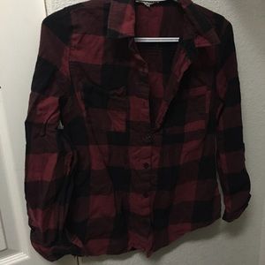 Black and red button down flannel