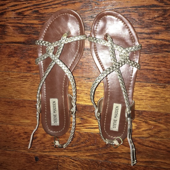 Steve Madden Shoes - Steve Madden gold braided gladiator sandals