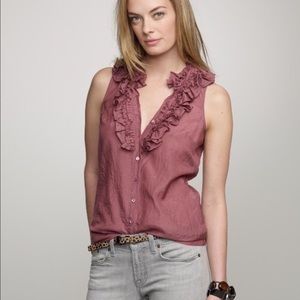 J Crew Ruffle Silk Top