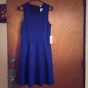Blue 41Hawthorne chevron print fit & flare dress