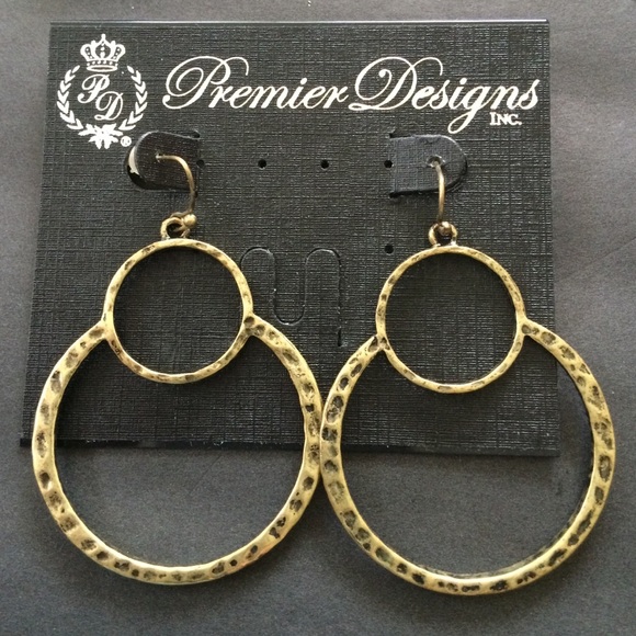 Premier Designs Antiqued Gold Earrings