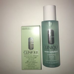 Clinique moisturizing lotion & acne wash