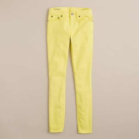 J Crew yellow toothpick ankle Jeans
