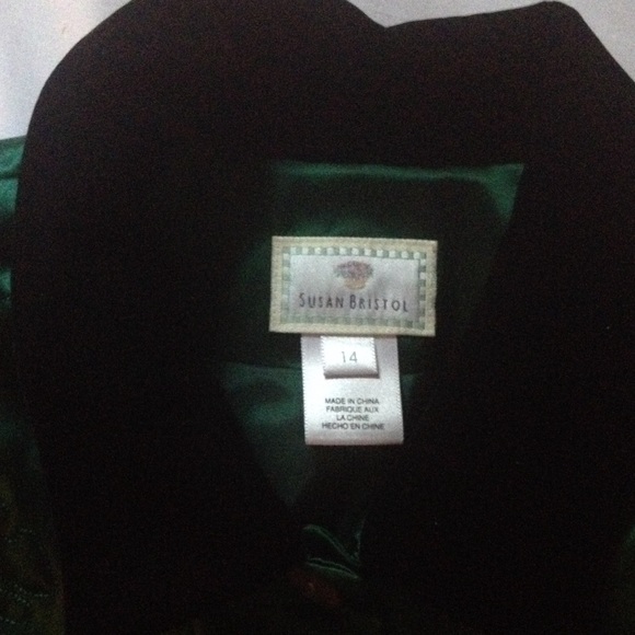 NWOT Susan Bristol silk & velvet quilted jacket 14 - Picture 2 of 3
