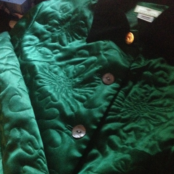 NWOT Susan Bristol silk & velvet quilted jacket 14 - Picture 3 of 3