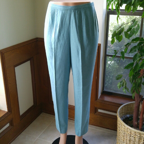 VINTAGE Cerulean Blue Kathy Lee Linen Blend Suit - Picture 3 of 4