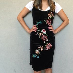 Betsey Johnson Asian Inspired Velvet Dress