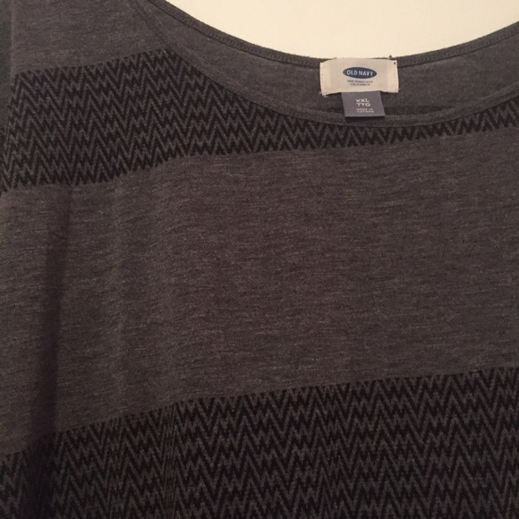 SOLD-Old Navy Grey and Black Striped Crop Top - Picture 3 of 4
