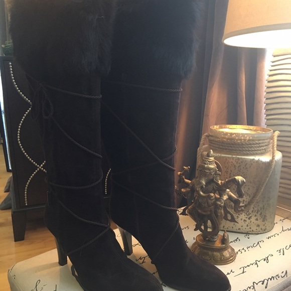 Vintage Coach Suede and Fur Boots