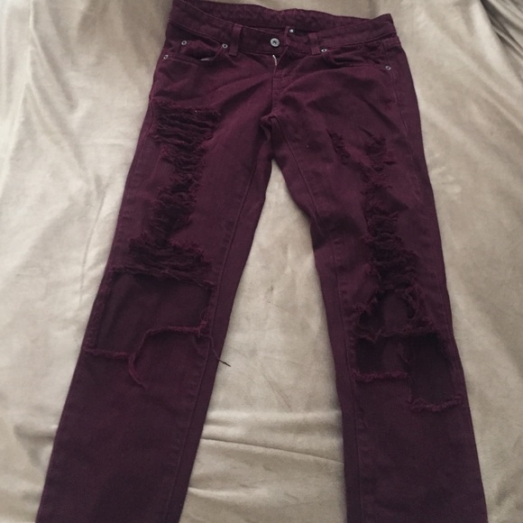 Maroon black carmar jeans