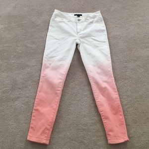 Faded pink jeans