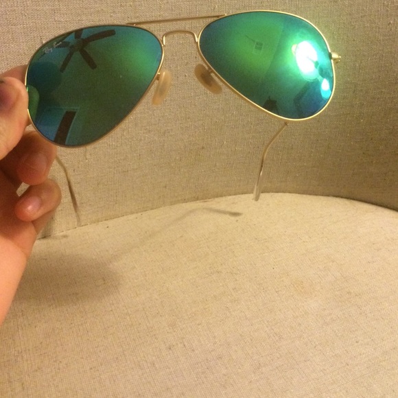 green aviator reflectors rayban