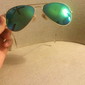 green aviator reflectors rayban