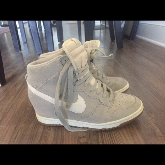 Grey suede Nike Dunks Wedges