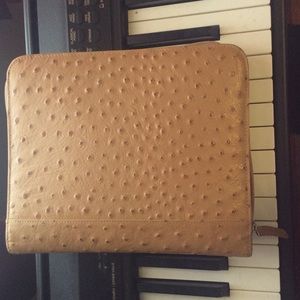 levenger circa zip folio junior - Ostrich leather