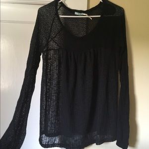 Black sheer sweater top