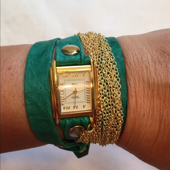 La Mer Collections Rio Gold Multichain Wrap Watch