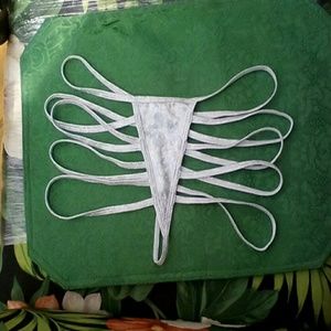 NWOT SILVER ?? METALLIC STRIPPER ?? RAVE PANTIES