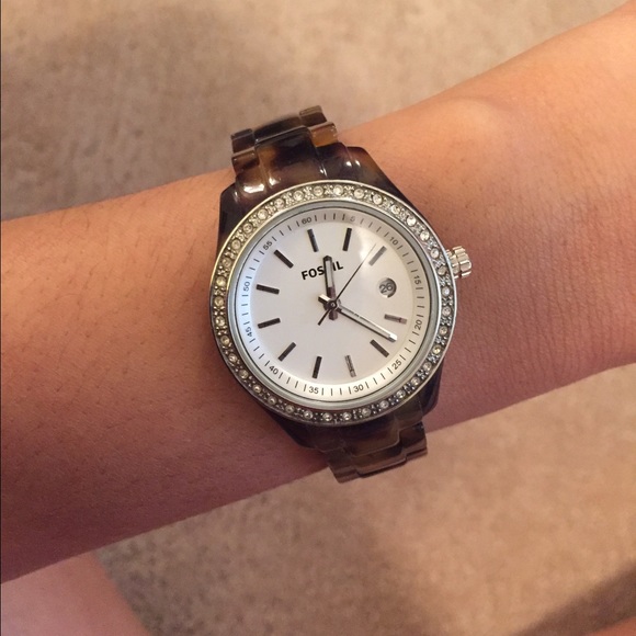 Tortoise shell Fossil watch