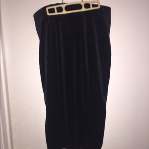 Black velvet pencil skirt